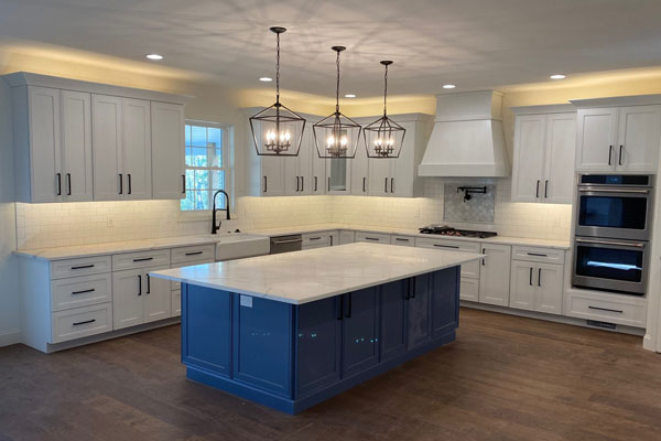 Modern kitchen renovation with custom cabinetry and countertops completed by Shine On Custom Builders in Southwest Florida